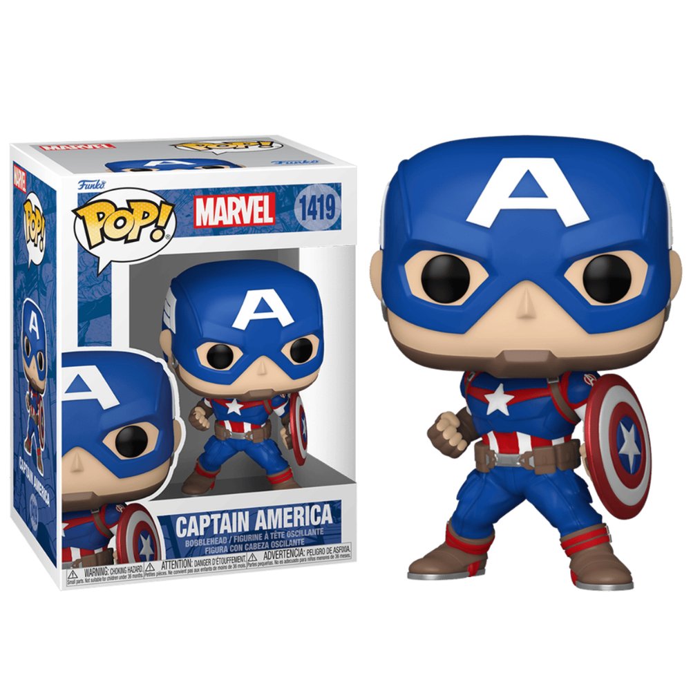 Estuche Acrílico Incluido Funko Pop! Capitán América #693 End Credits - Edición Marvel Collector Corps Con Estuche Acrílico Coleccionable Cómic