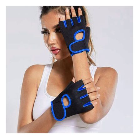 Guantes Comodos para Ejercitarse de Color Azul Y+Stickers Guantes Comodos para Ejercitarse de Color Azul Y+Stickers