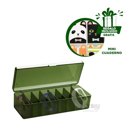 Caja Portatil Almacenamiento de Color Verde Y+Agendita Caja Portatil Almacenamiento de Color Verde Y+Agendita