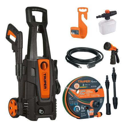 Hidrolavadora 1800 psi + Manguera 10 y Pistola de Riego Truper 103339-16050-100173-18482 Hidrolavadora 1800 psi + Manguera 10 y Pistola de Riego Truper 103339-16050-100173-18482