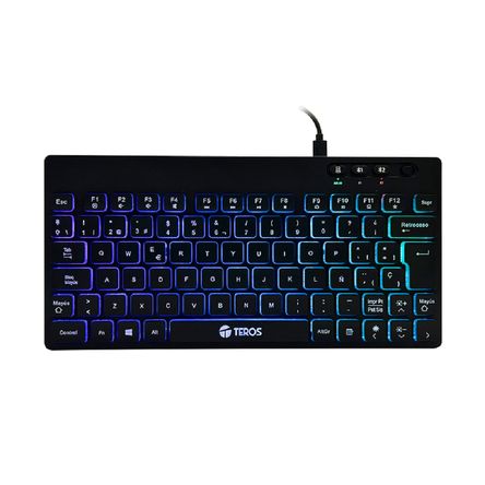 Teclado inalambricoTeros TE-4066G, multimedia con iluminación RGB backlit