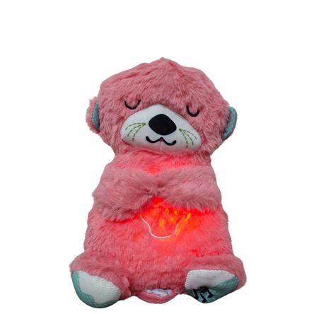 Peluche Nutria que Respira con Luces y Movimiento Rosa