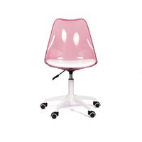 Silla Giratoria Acolchada Modelo Eames Rosado Translúcido
