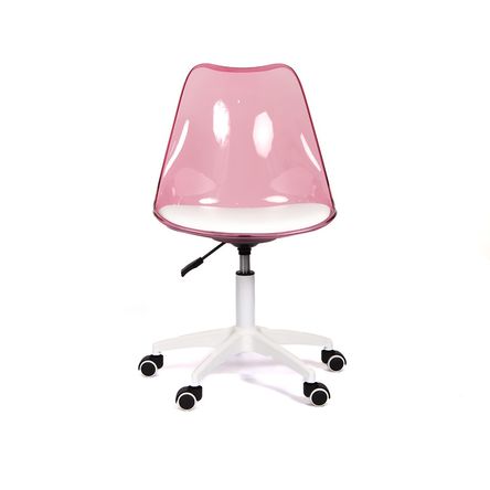 Silla Giratoria Acolchada Modelo Eames Rosado Translúcido