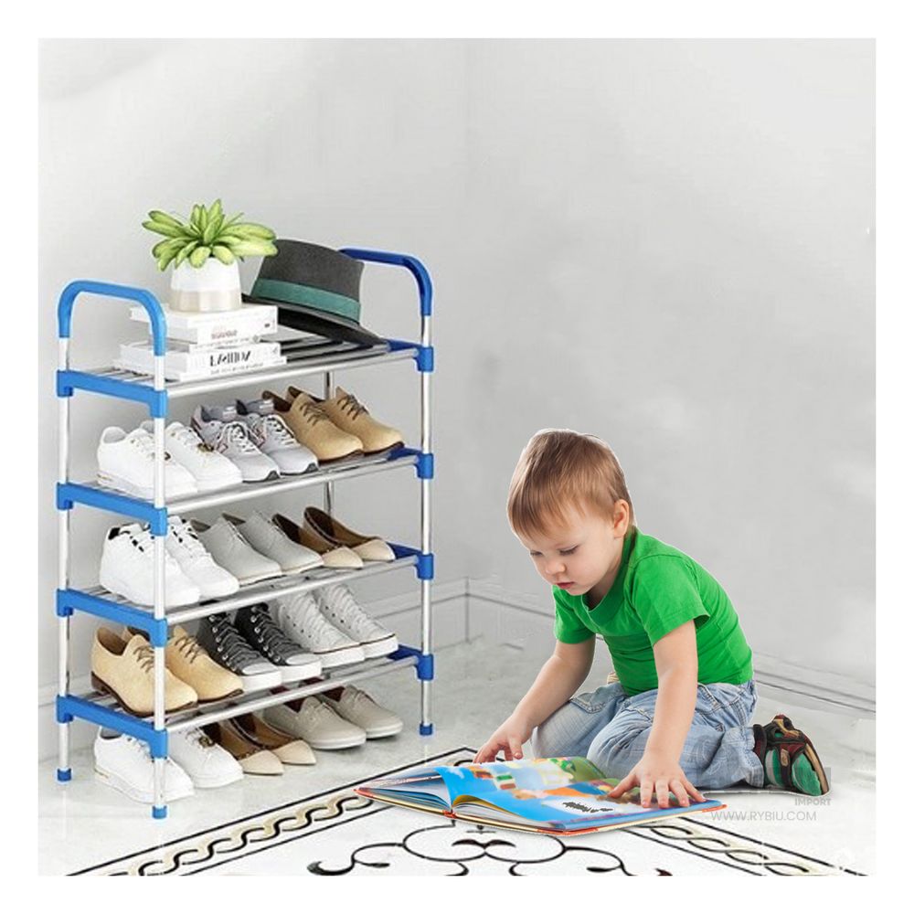 Zapatera Vertical de 4 Niveles Facil de Armar en Celeste Zapatera Vertical de 4 Niveles Facil de Armar en Celeste
