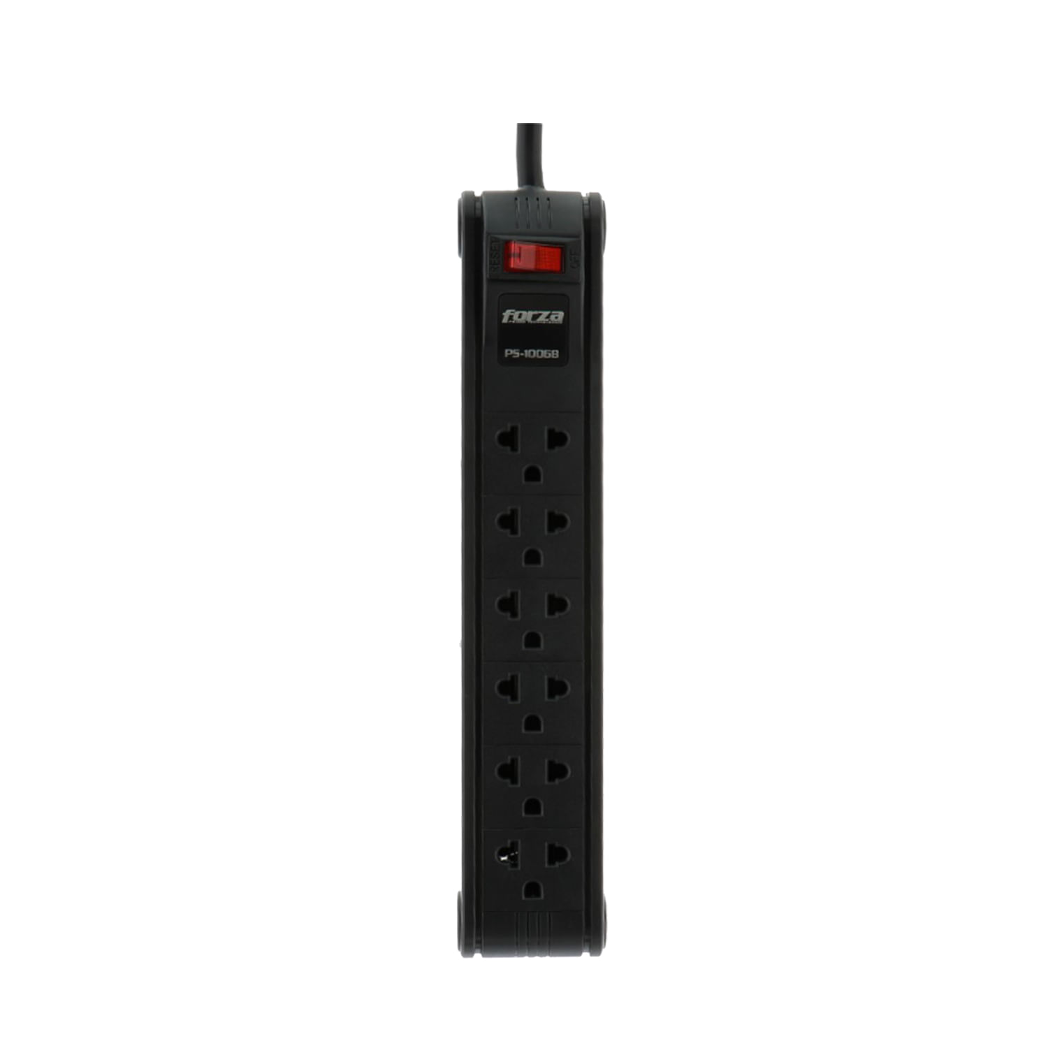 Regleta De 6 Tomas Forza Ps-1006B Negro 220V 03 Metros De Cable