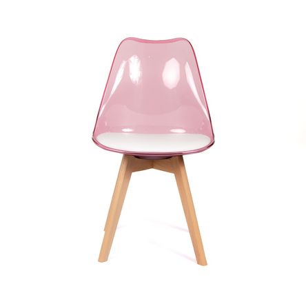 Silla Acolchada Modelo Eames Rosado Translúcido