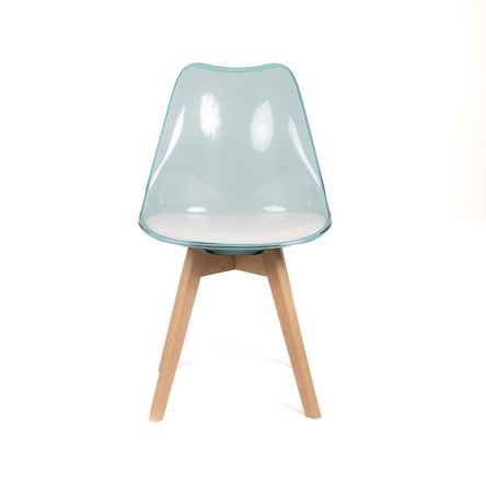 Silla Acolchada Modelo Eames Verde Translúcido Silla Acolchada Modelo Eames Verde Translúcido