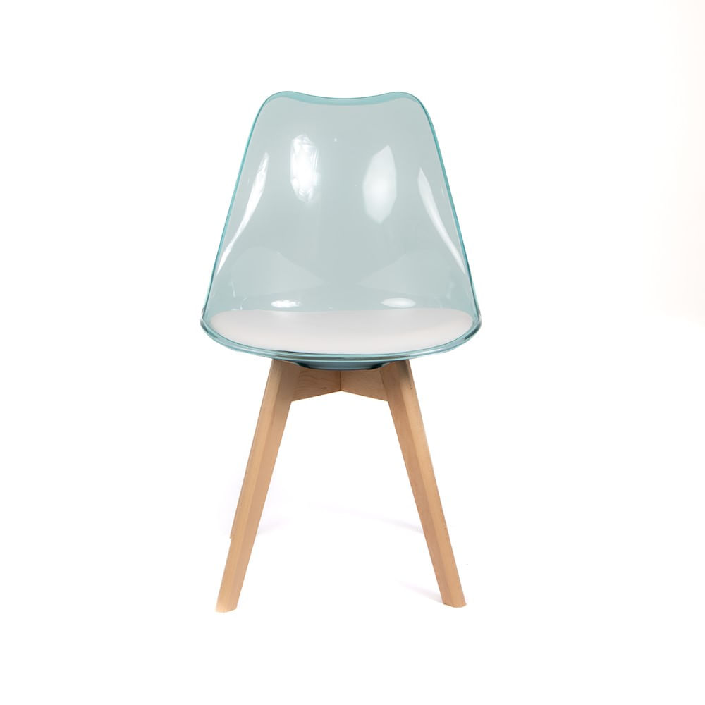 Silla Acolchada Modelo Eames Verde Translúcido