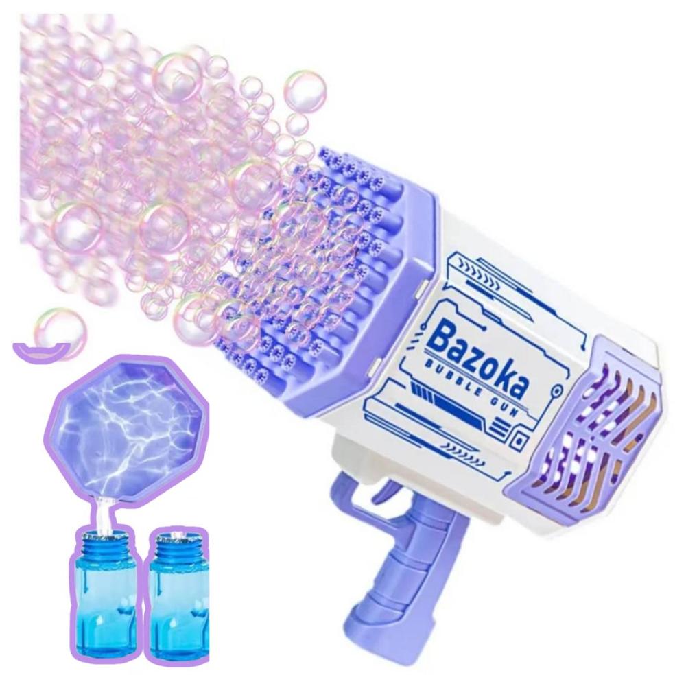 Juguete Pistola de Burbujas Bazooka Bubble Morado