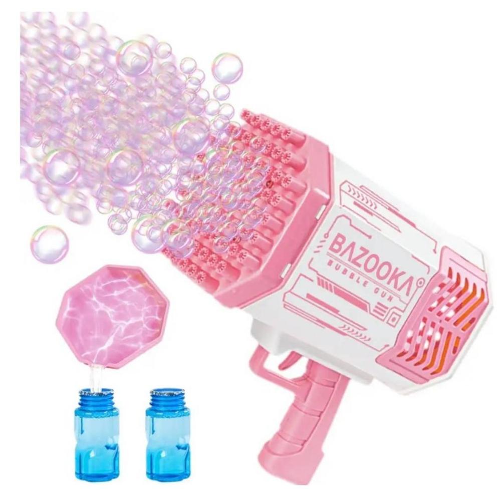 Juguete Pistola de Burbujas Bazooka Bubble Rosa