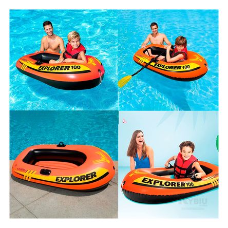 Bote Explorer Inflable y Compacto Tono Anaranjado