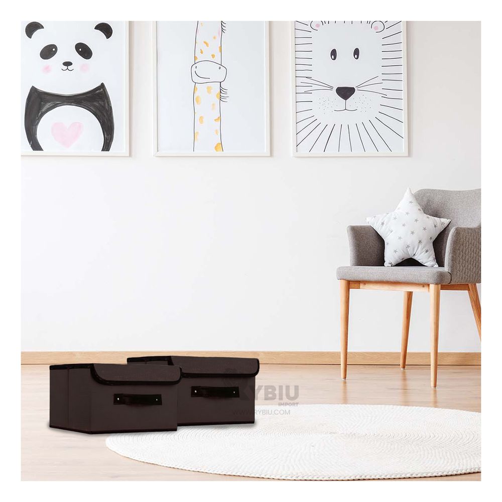 Caja Organizadora Multiuso Versatil de Tela en Tono Negro Caja Organizadora Multiuso Versatil de Tela en Tono Negro