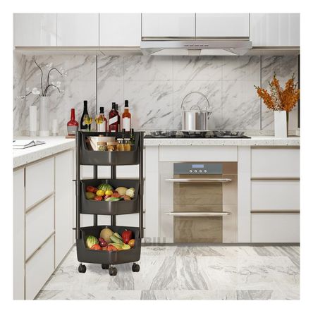 Carrito Practico con 3 Niveles Tono Negro Y+Papel de Regalo Carrito Practico con 3 Niveles Tono Negro Y+Papel de Regalo