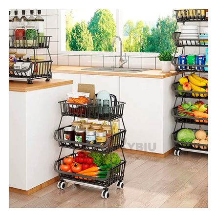 Cesta para Frutas 3 Niveles Diseño Negro Y+Papel de Regalo Cesta para Frutas 3 Niveles Diseño Negro Y+Papel de Regalo