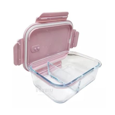 Envase para Comida con Tapa Rosada Y+Post-it adhesivos Envase para Comida con Tapa Rosada Y+Post-it adhesivos