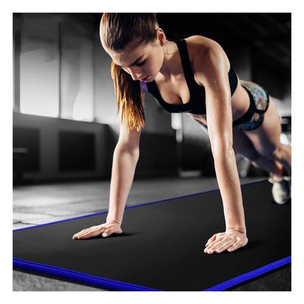 Colchoneta de Espuma para Yoga S Negra y Azul Y+Stickers Colchoneta de Espuma para Yoga S Negra y Azul Y+Stickers