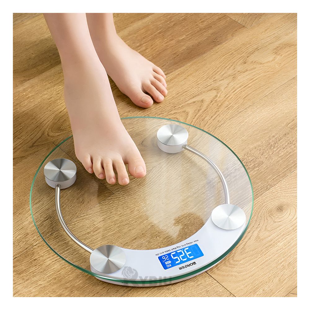 Balanza Circular de Vidrio Moderna en Tono Transparente Balanza Circular de Vidrio Moderna en Tono Transparente