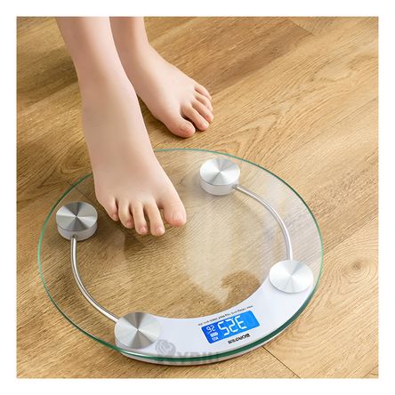 Balanza Circular de Vidrio Moderna en Tono Transparente Balanza Circular de Vidrio Moderna en Tono Transparente