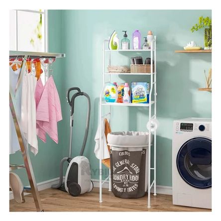 Estante para Baño en Diseño Cuadrado de Color Blanco Estante para Baño en Diseño Cuadrado de Color Blanco