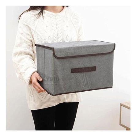 Caja Cuadrada para Guardar Ropa en Plomo Y+Papel de Regalo