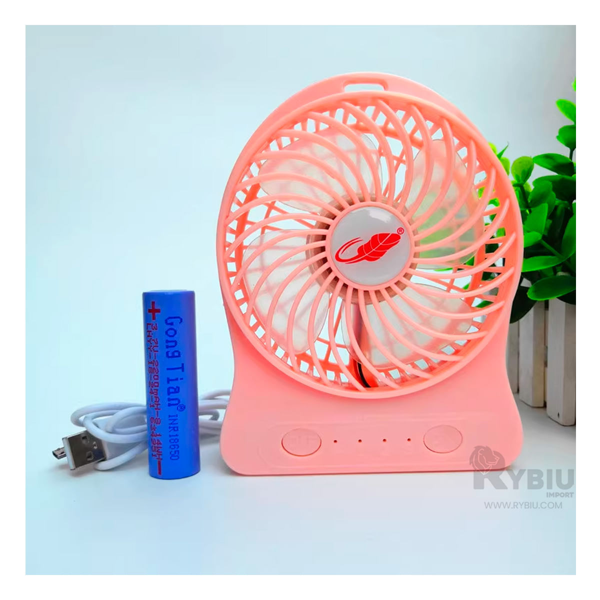 Ventiladora Moderna en Color Rosado Y+Post-it adhesivos