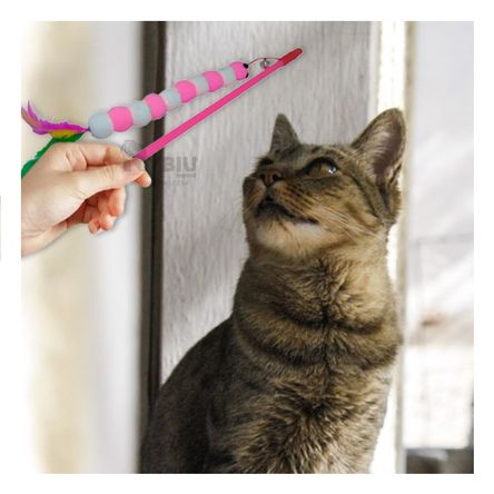 Varita para Gatos con Bolitas en Color Rosado Varita para Gatos con Bolitas en Color Rosado