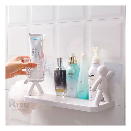 Repisa para Baño en Color Blanco Y+Stickers Repisa para Baño en Color Blanco Y+Stickers