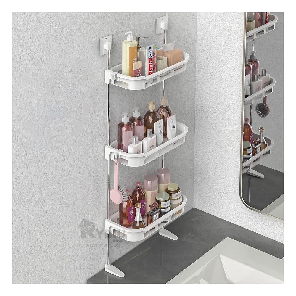 Repisa con 3 Niveles para Baño en Blanco Y+Papel de Regalo Repisa con 3 Niveles para Baño en Blanco Y+Papel de Regalo
