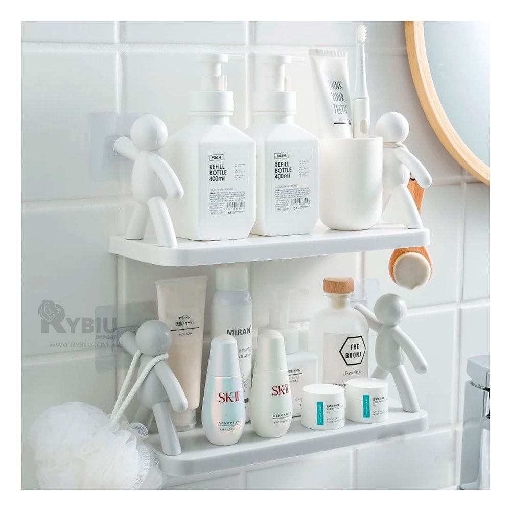 Repisa de Plastico Humanoide en Blanco Y+Papel de Regalo Repisa de Plastico Humanoide en Blanco Y+Papel de Regalo