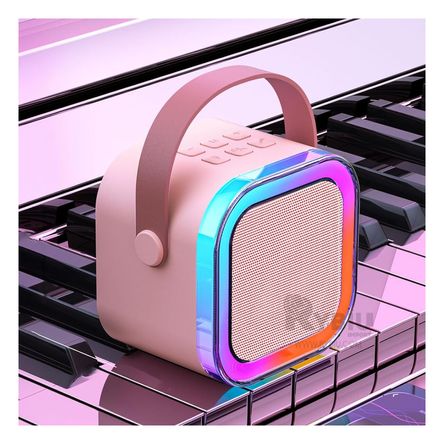 Parlante con Microfono Inalambrico de Color Rosado Parlante con Microfono Inalambrico de Color Rosado