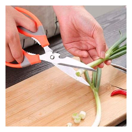 Tijera Cortador 3 en 1 de Comida Naranja Y+Papel de Regalo Tijera Cortador 3 en 1 de Comida Naranja Y+Papel de Regalo