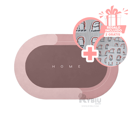 Tapete Ideal para Damas Ovalado en Color Rosado Y+Stickers Tapete Ideal para Damas Ovalado en Color Rosado Y+Stickers