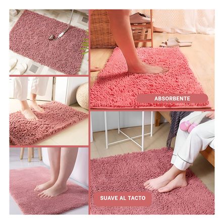 Tapete Ideal para Damas Rectangular en Rosado Y+Stickers Tapete Ideal para Damas Rectangular en Rosado Y+Stickers