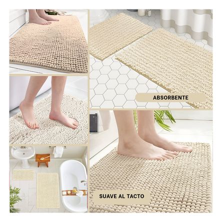 Tapete Rectangular de Microfibra Versatil en Color Crema Tapete Rectangular de Microfibra Versatil en Color Crema