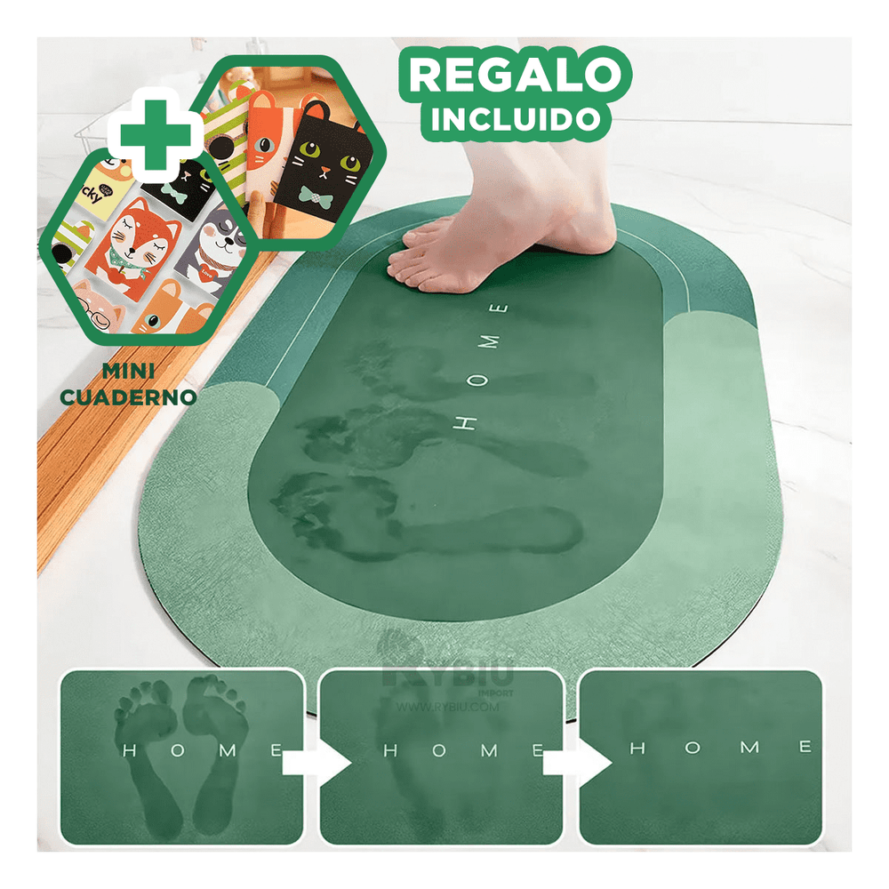 Tapete Minimalista Ideal y Ovalado en Tono Verde Y+Agendita Tapete Minimalista Ideal y Ovalado en Tono Verde Y+Agendita