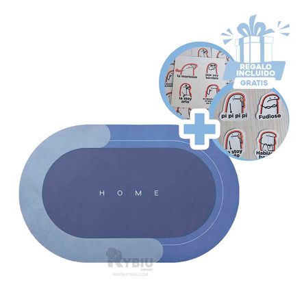 Tapete Moderno en Azul Acero Y+Stickers Tapete Moderno en Azul Acero Y+Stickers