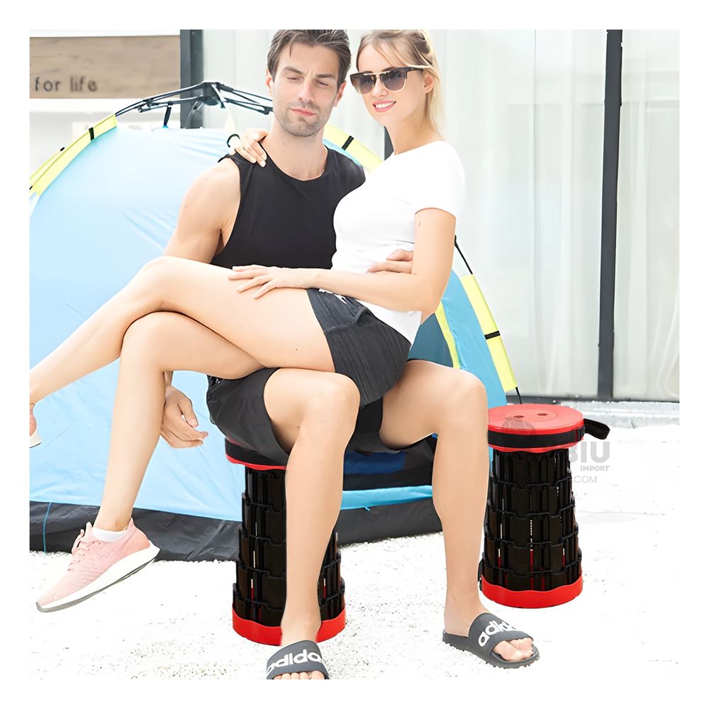 Silla Plegable Portatil con Seguridad de Color Rojo Silla Plegable Portatil con Seguridad de Color Rojo