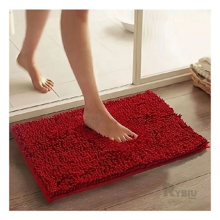 Tapete de Dormitorio Rectangular en Color Rojo Tapete de Dormitorio Rectangular en Color Rojo