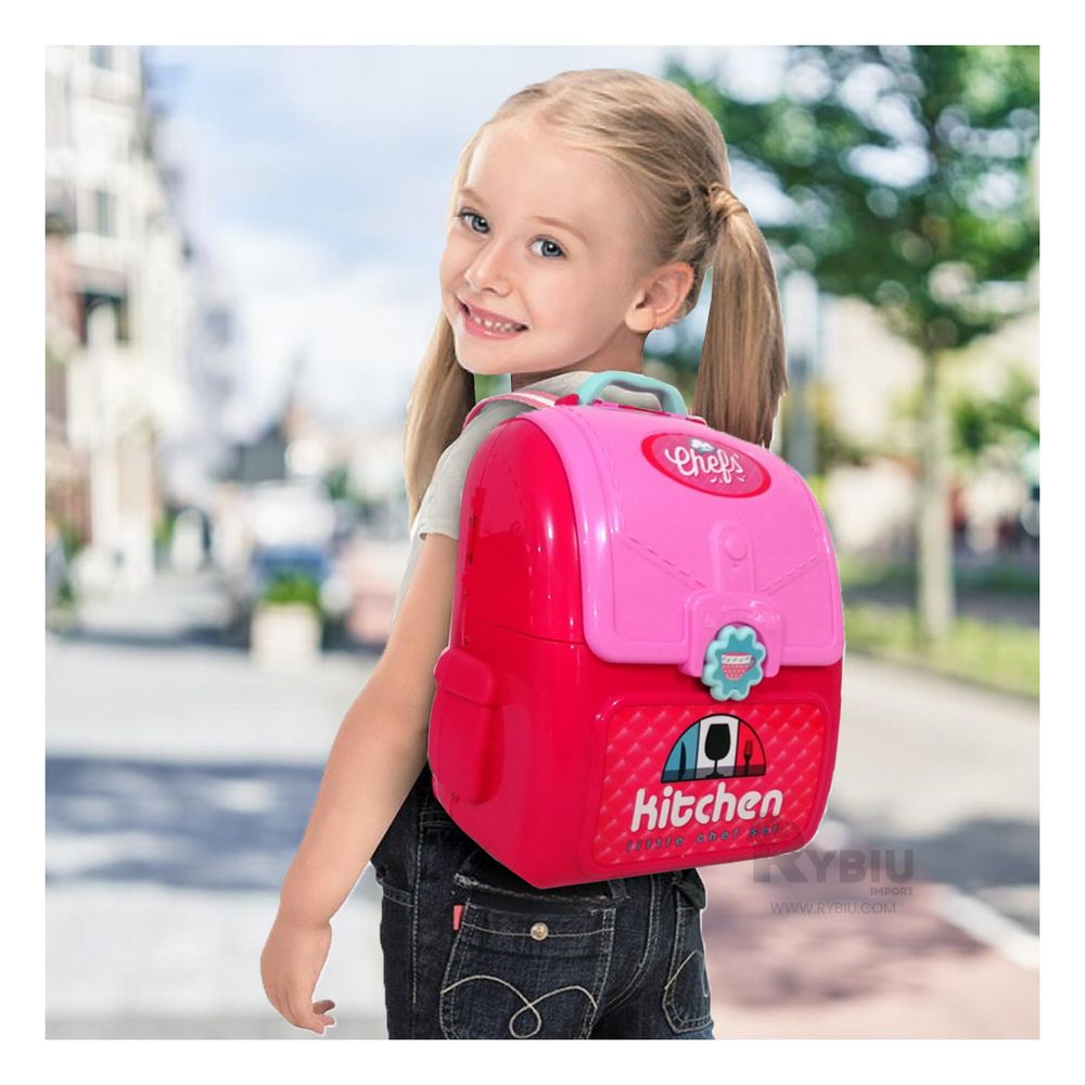 Set de Cocina con Accesorios en una Maleta de Color Rosado Set de Cocina con Accesorios en una Maleta de Color Rosado