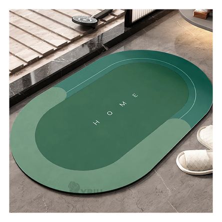 Tapete de Dormitorio Ovalado en Color Verde Tapete de Dormitorio Ovalado en Color Verde