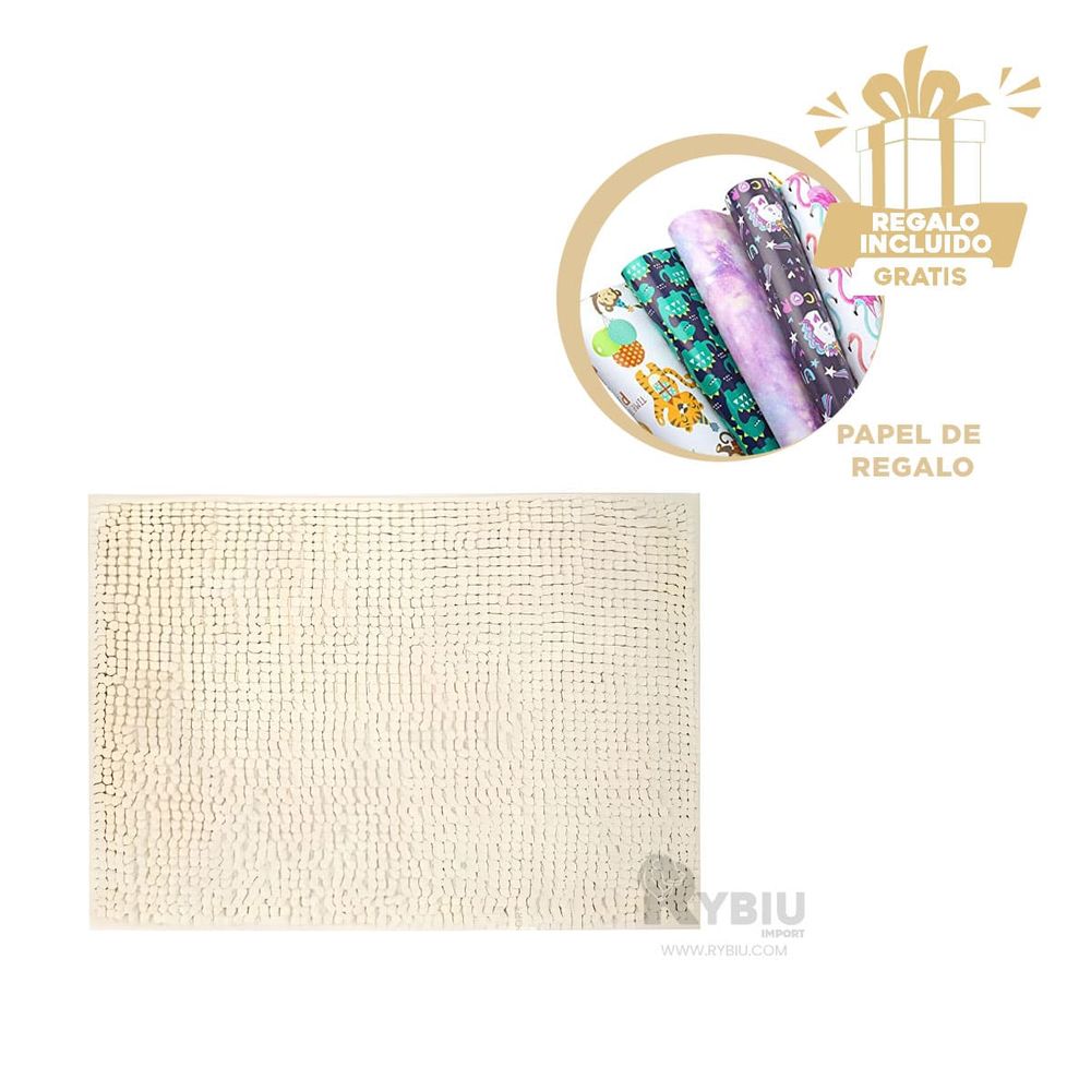 Tapete de Microfibra en Color Crema Y+Papel de Regalo Tapete de Microfibra en Color Crema Y+Papel de Regalo