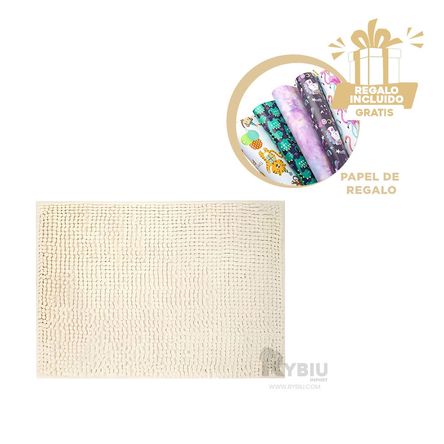 Tapete de Microfibra en Color Crema Y+Papel de Regalo Tapete de Microfibra en Color Crema Y+Papel de Regalo