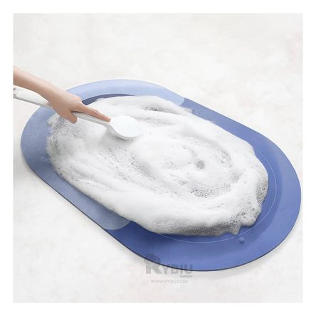 Tapete de Dormitorio Ovalado en Color Azul Tapete de Dormitorio Ovalado en Color Azul