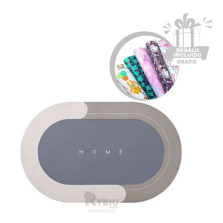 Tapete Forma Ovalada en Color Plomo Y+Papel de Regalo Tapete Forma Ovalada en Color Plomo Y+Papel de Regalo