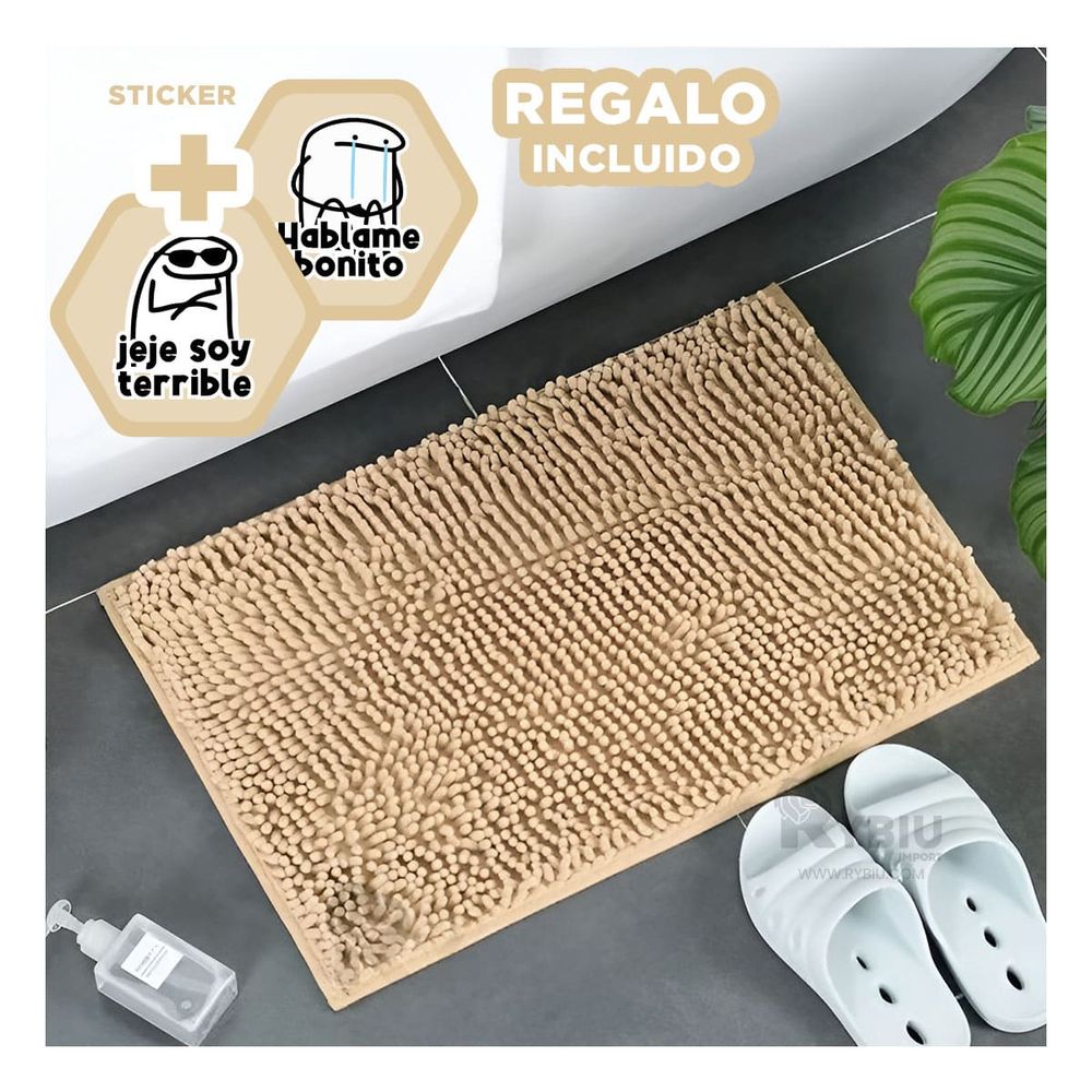 Tapete Absorbente Rectangular en Color Crema Y+Stickers Tapete Absorbente Rectangular en Color Crema Y+Stickers