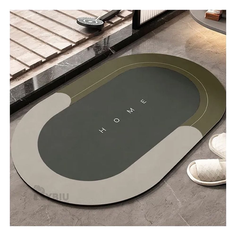 Tapete de Dormitorio Ovalado en Color Marron Tapete de Dormitorio Ovalado en Color Marron