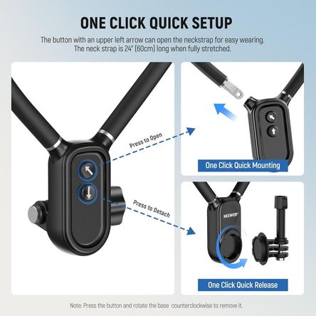 NEEWER Soporte De Cuello Magnético Para Cámara De Acción Y Móvil Para GoPro Dji iPhone Android