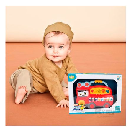 Piano Bombero con Luz y Sonido Color Rojo Y+Papel de Regalo Piano Bombero con Luz y Sonido Color Rojo Y+Papel de Regalo