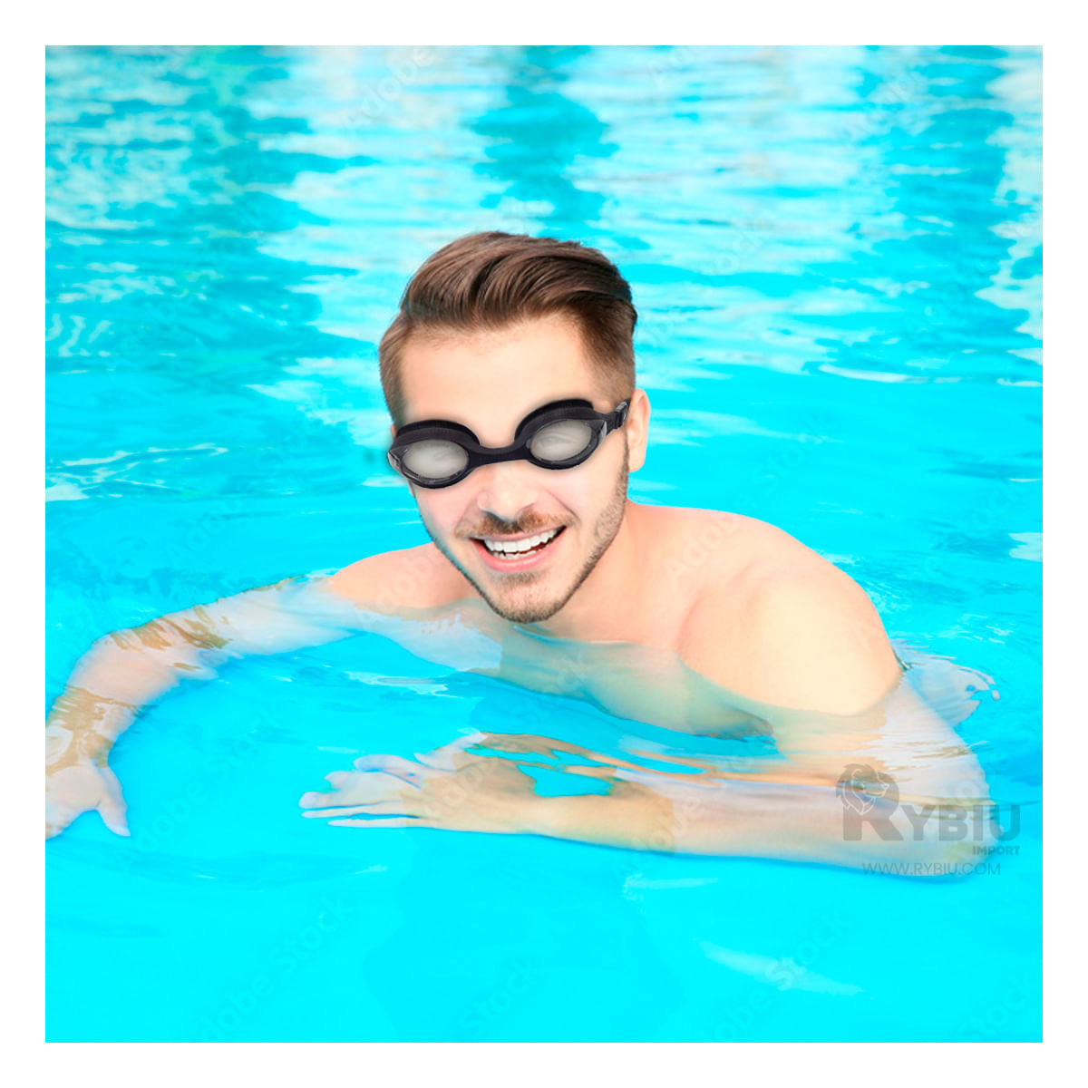 Lentes de Natacion Bonito en Tono Negro Y+Papel de Regalo